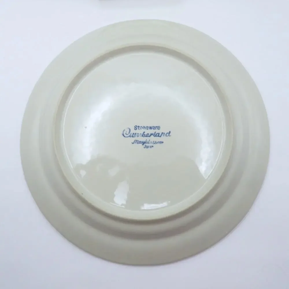 Cumberland Mayblossom Stoneware Japan Dessert Plates Set of 3 Brown Floral 7.75